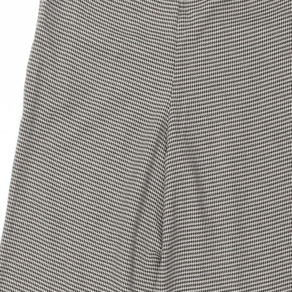 Warehouse Womens Brown Houndstooth  Trousers  Size 8 L25 in