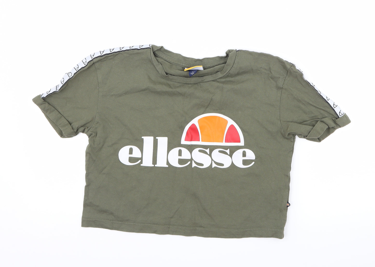 ellesse Womens Green Striped Jersey Basic Blouse Size 4