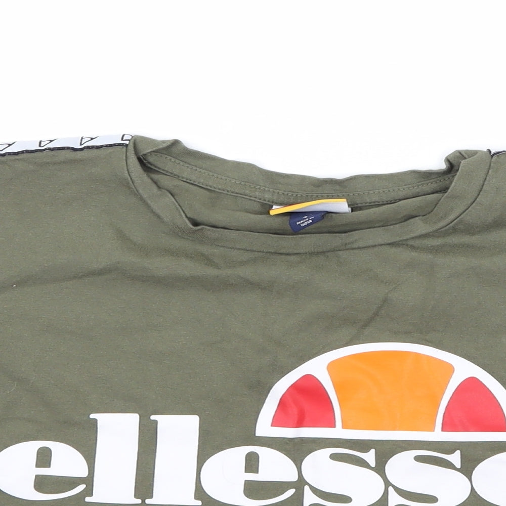 ellesse Womens Green Striped Jersey Basic Blouse Size 4