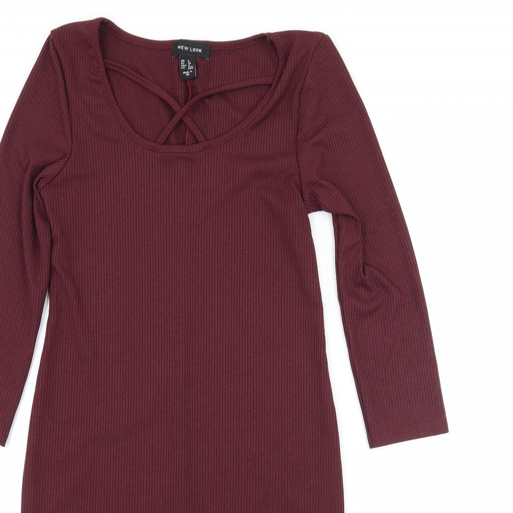 New Look Womens Purple  Jersey Bodycon  Size 8