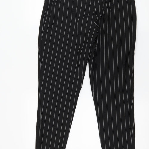 Boohoo Womens Black Striped  Trousers  Size 6 L27 in