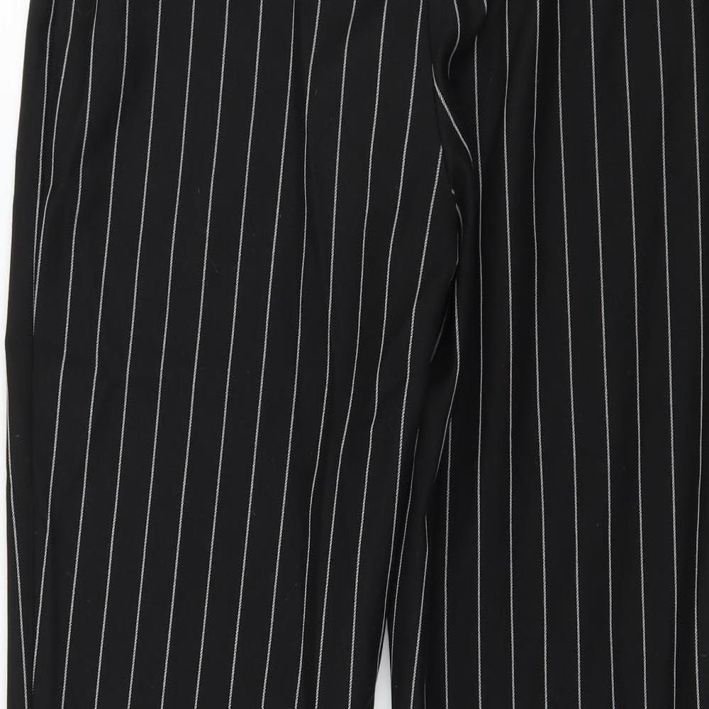 Boohoo Womens Black Striped  Trousers  Size 6 L27 in