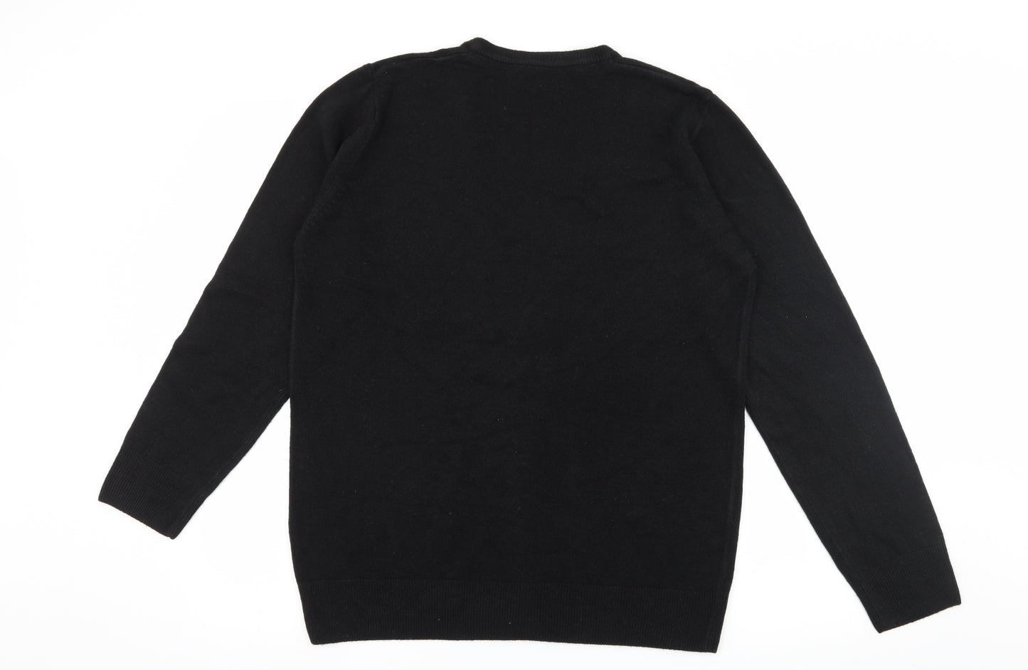 Easy Mens Black  Knit Cardigan Jumper Size M