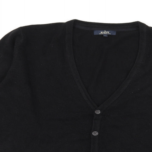Easy Mens Black  Knit Cardigan Jumper Size M