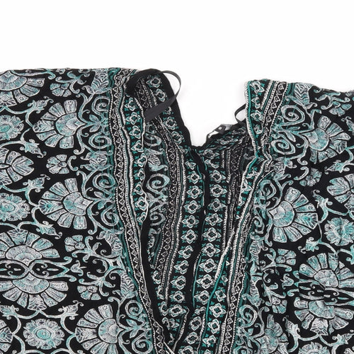 New Look Womens Blue Geometric  Kimono Blouse Size 10