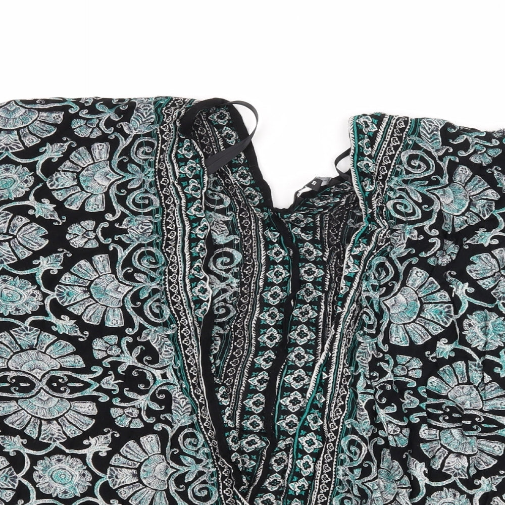 New Look Womens Blue Geometric  Kimono Blouse Size 10