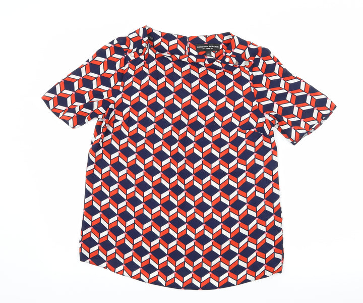 Dorothy Perkins Womens Multicoloured Geometric  Basic Blouse Size 8