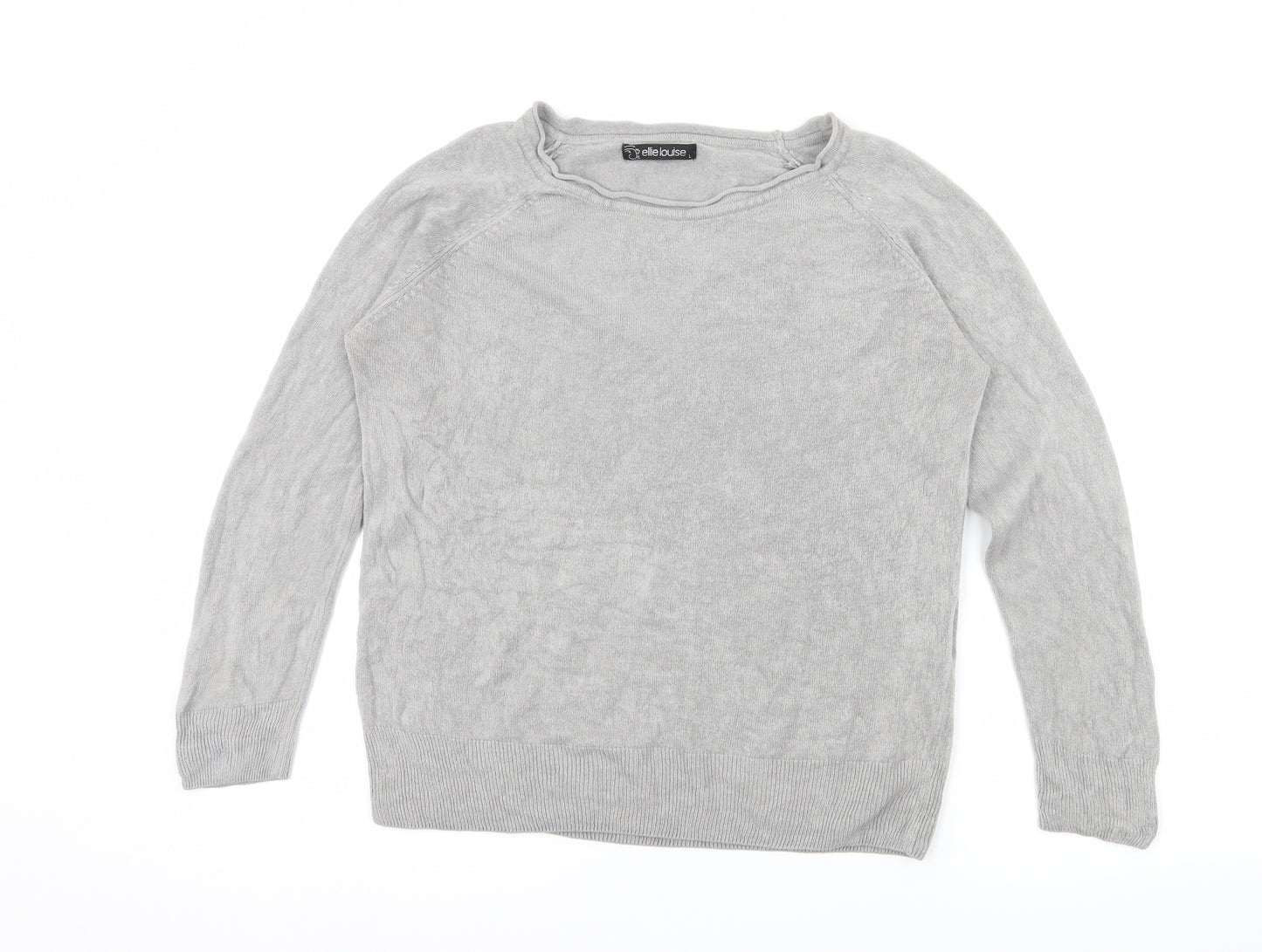 Ellie Louise Womens Grey  Knit Pullover Jumper Size L