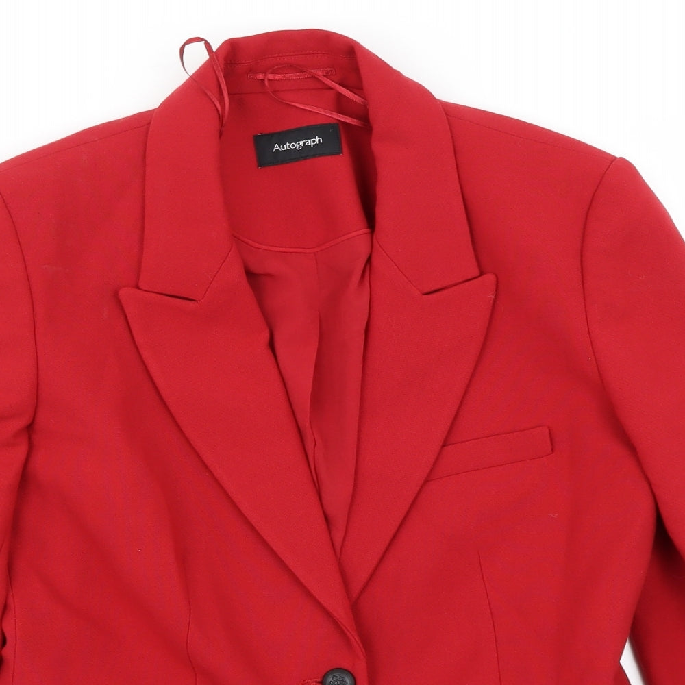 Marks and Spencer Womens Red   Jacket Blazer Size 10