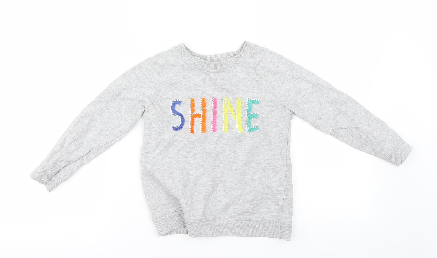 M&Co Girls Grey   Pullover Jumper Size 5-6 Years