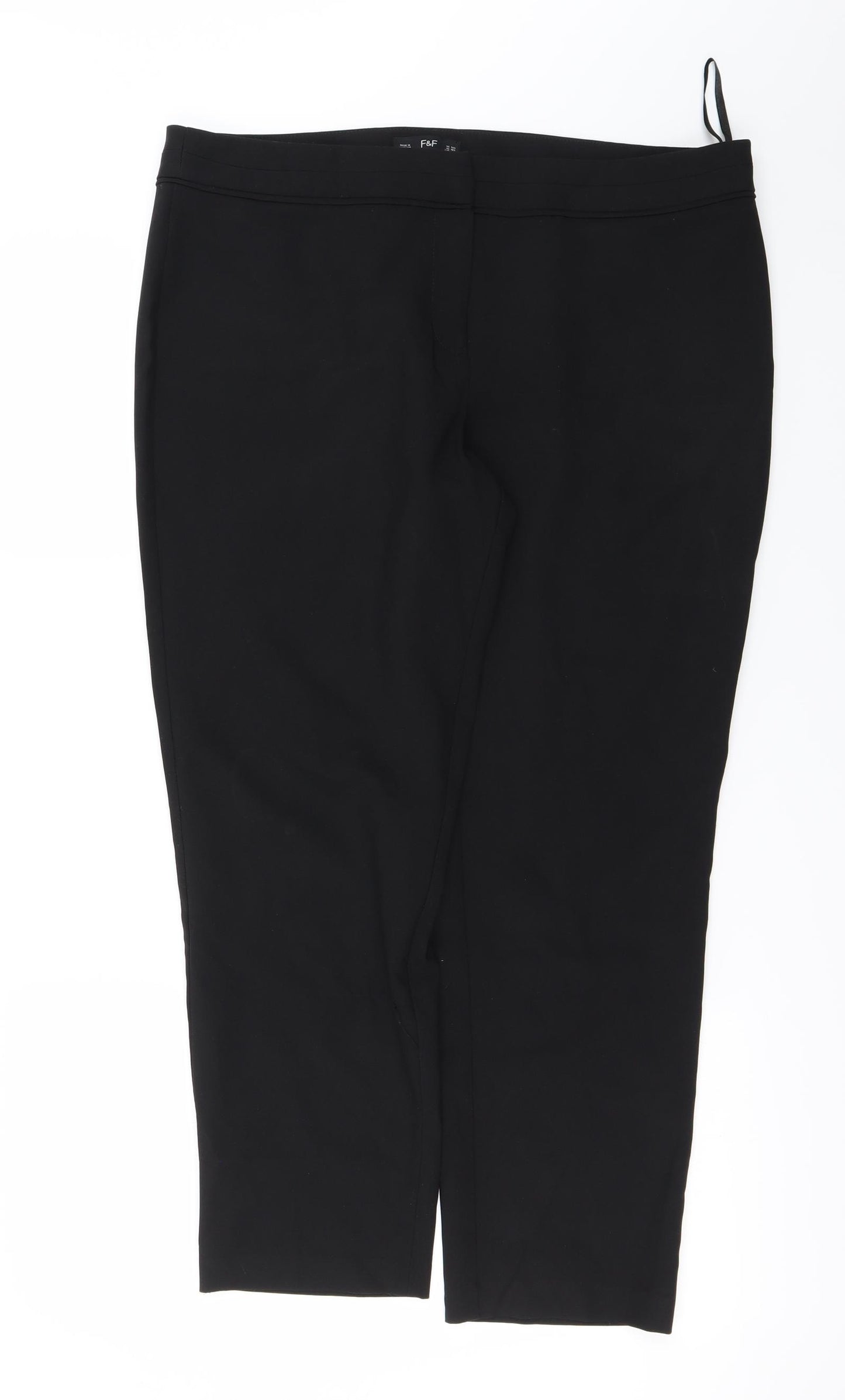 F&F Womens Black   Trousers  Size 14 L25 in