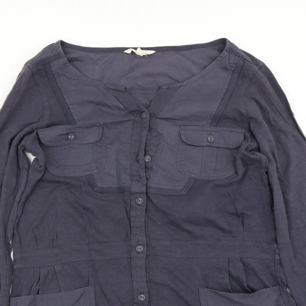 White Stuff Womens Grey   Basic Button-Up Size 14
