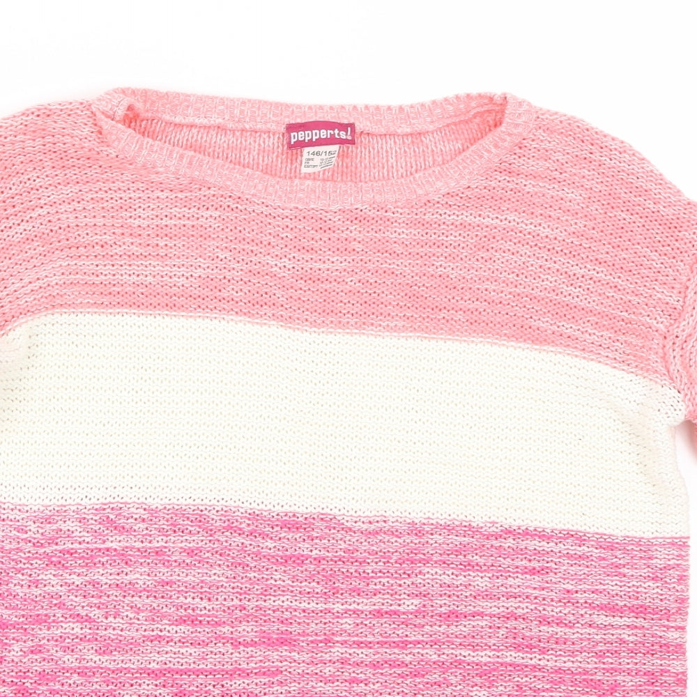 pepperts Girls Pink   Pullover Jumper Size 10-11 Years