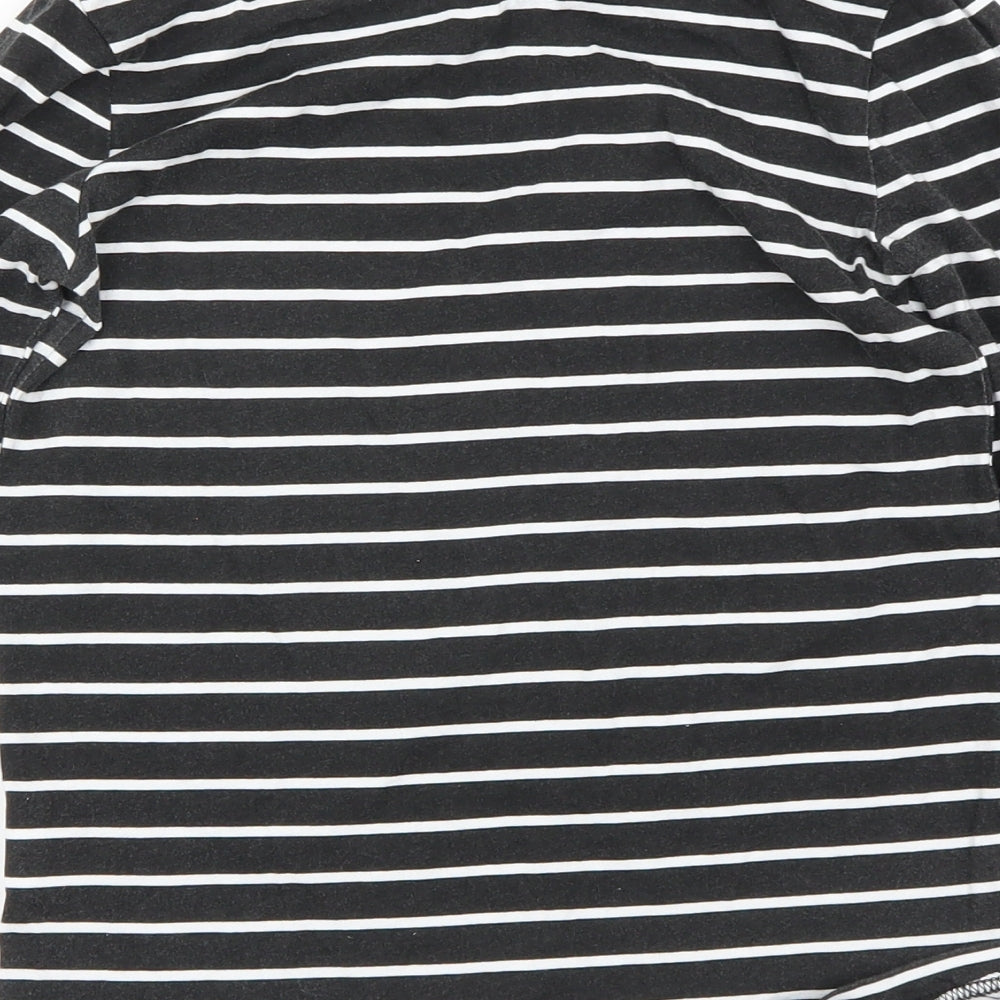 Primark Girls Black Striped  Basic T-Shirt Size 10-11 Years