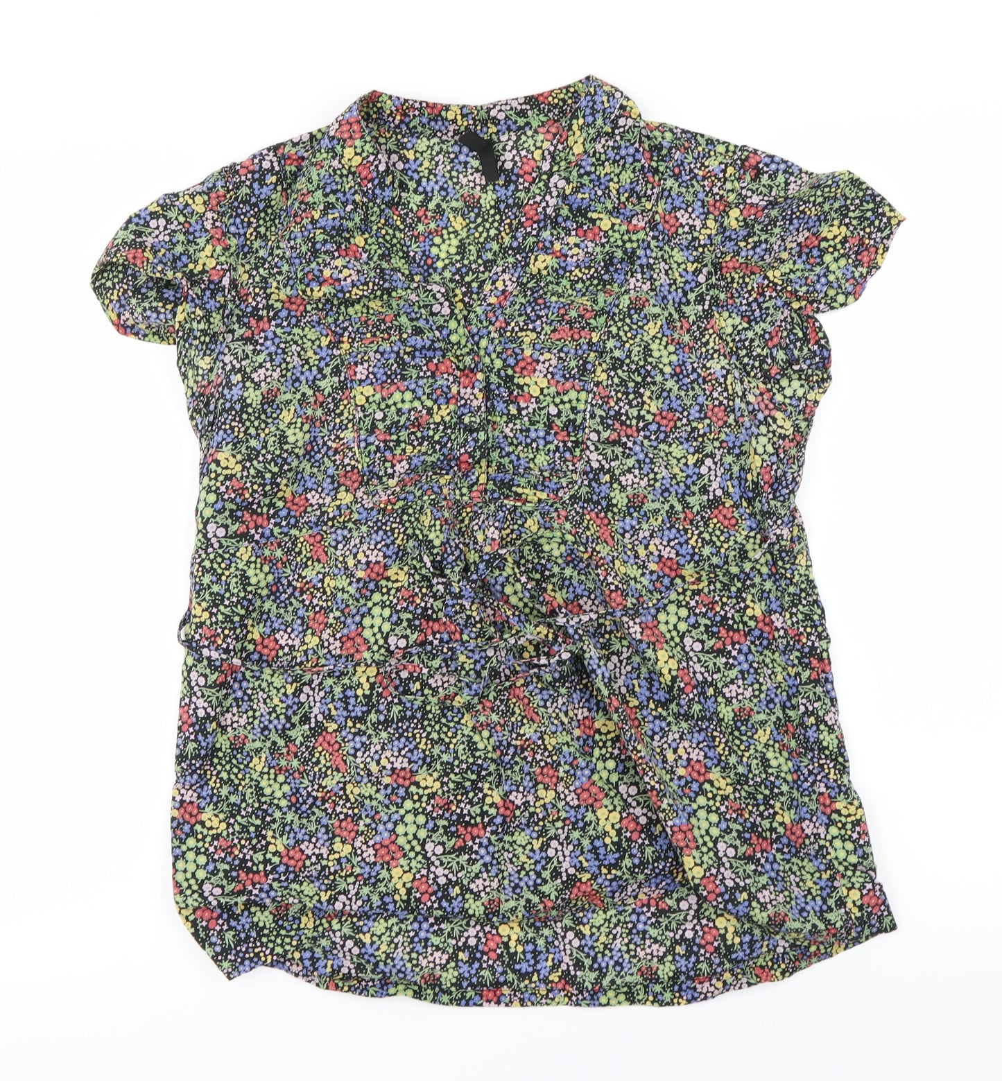 Marks and Spencer Womens Black Floral  Basic Blouse Size 12