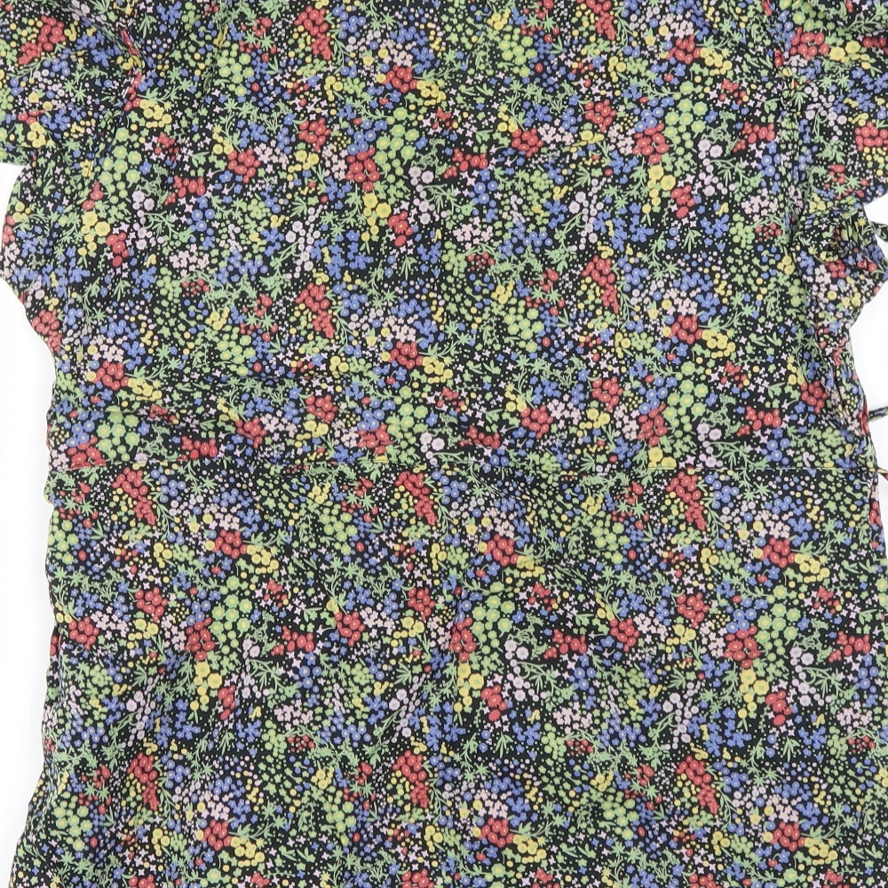 Marks and Spencer Womens Black Floral  Basic Blouse Size 12