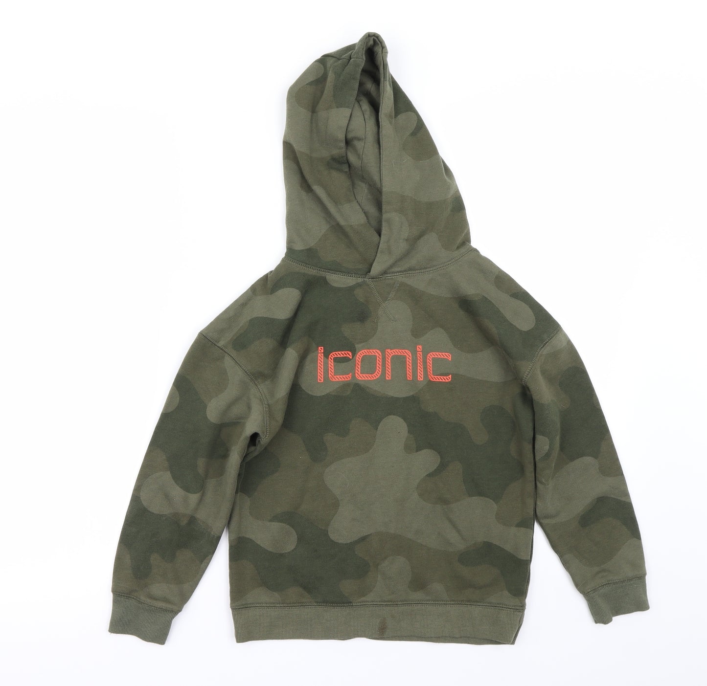 Primark Boys Green Camouflage  Pullover Hoodie Size 7-8 Years