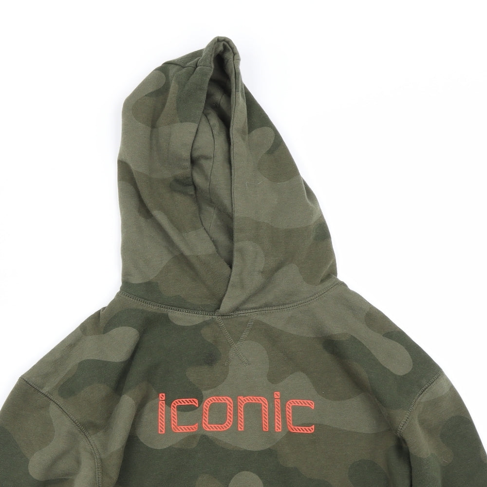 Primark Boys Green Camouflage  Pullover Hoodie Size 7-8 Years