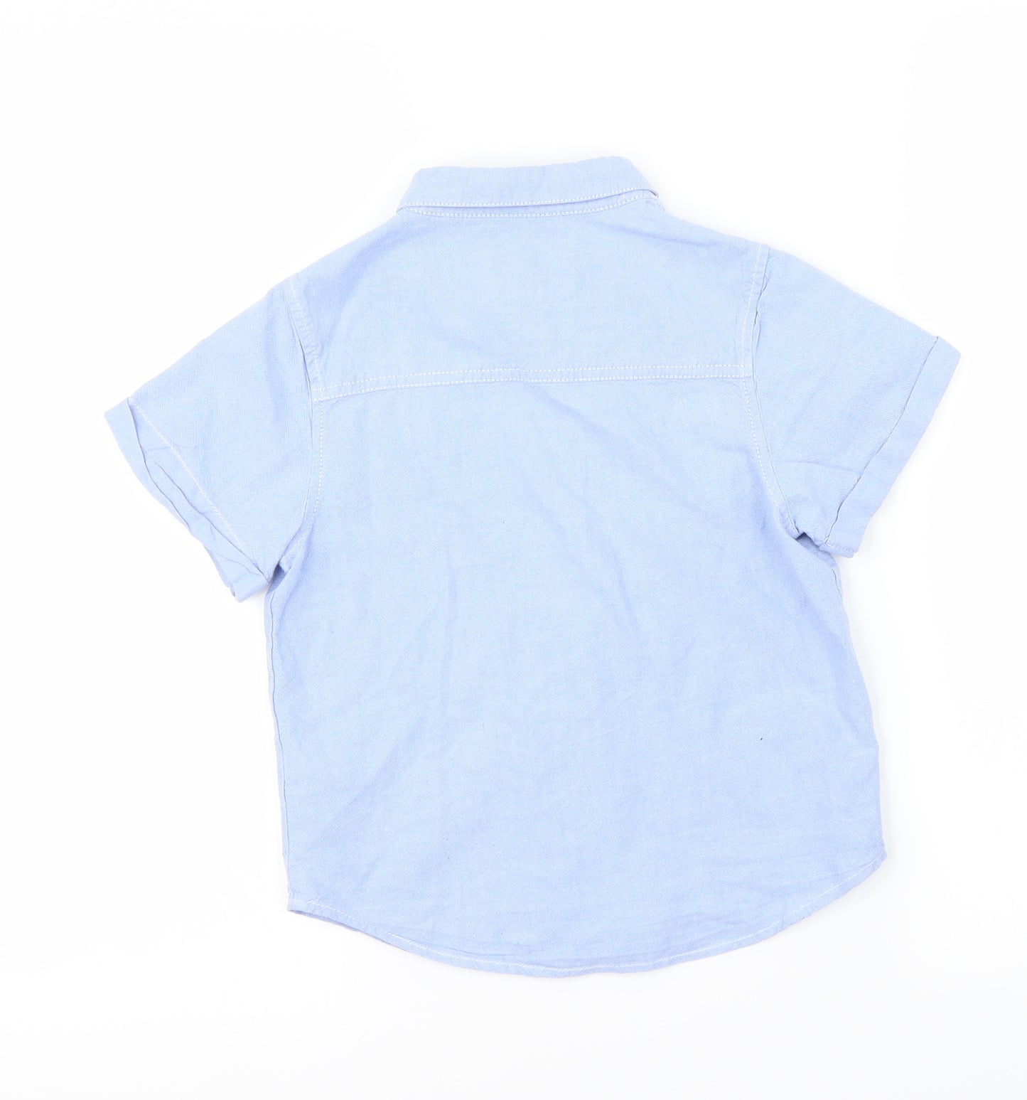 Preworn Boys Blue   Basic Button-Up Size 4-5 Years