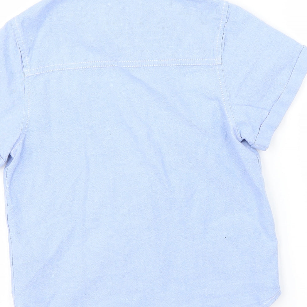 Preworn Boys Blue   Basic Button-Up Size 4-5 Years