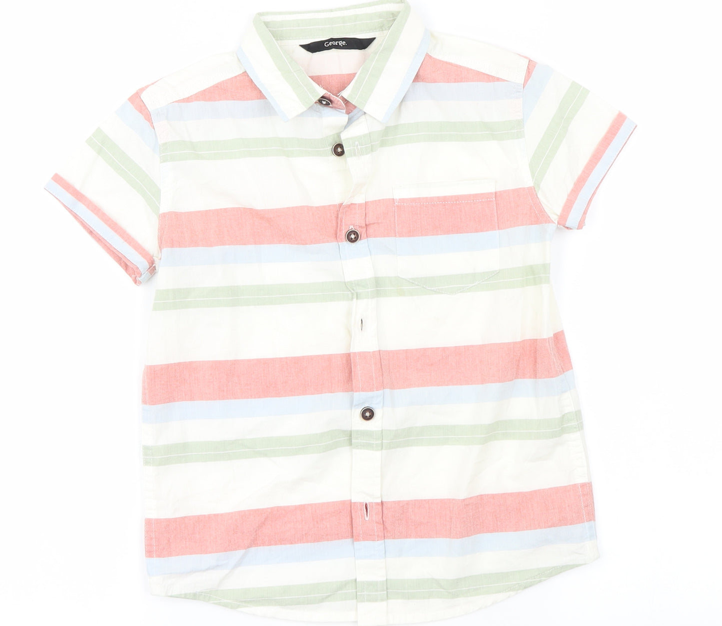 George Boys Red Striped  Basic Button-Up Size 4-5 Years