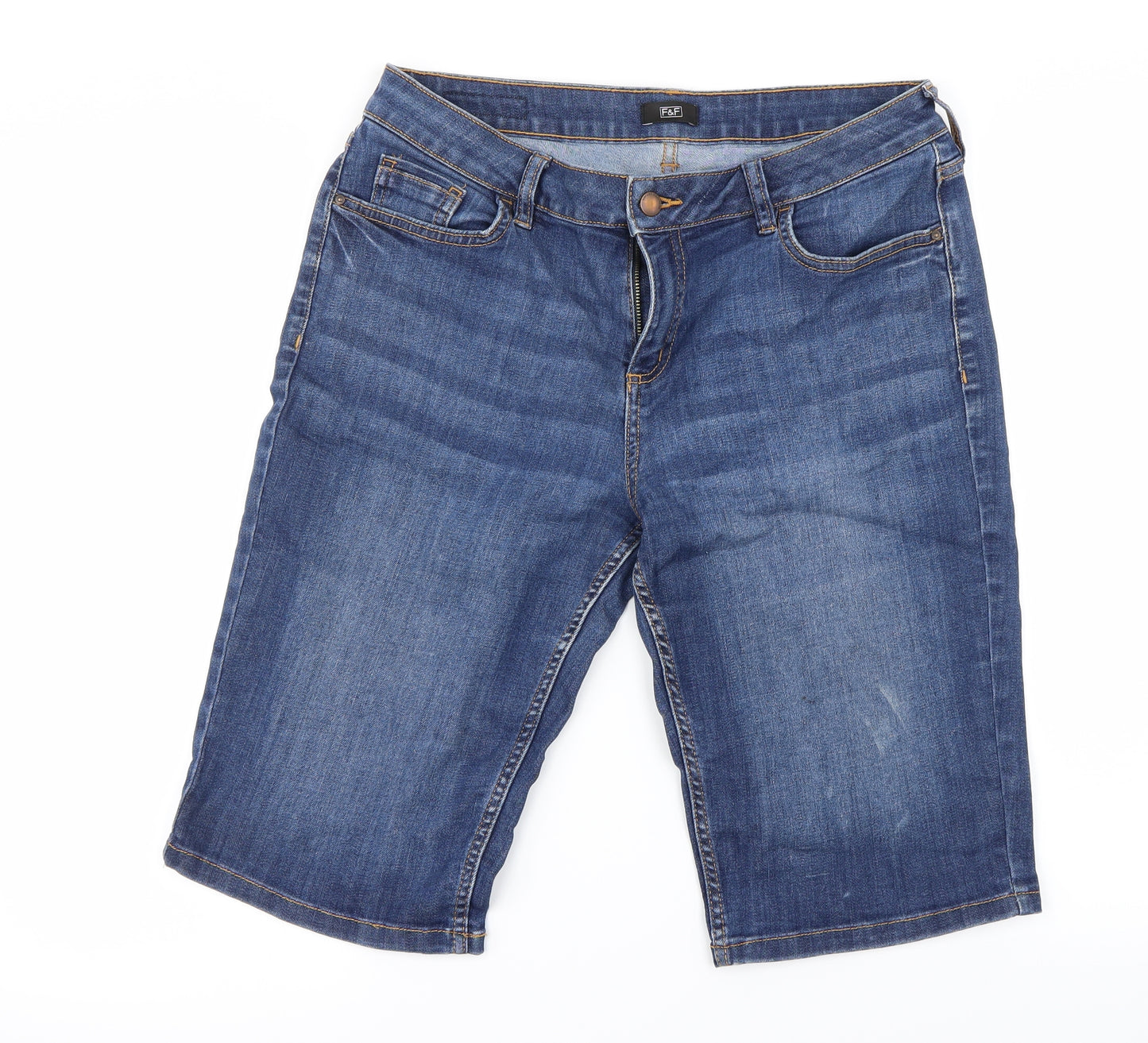 F&F Womens Blue   Cut-Off Shorts Size 14