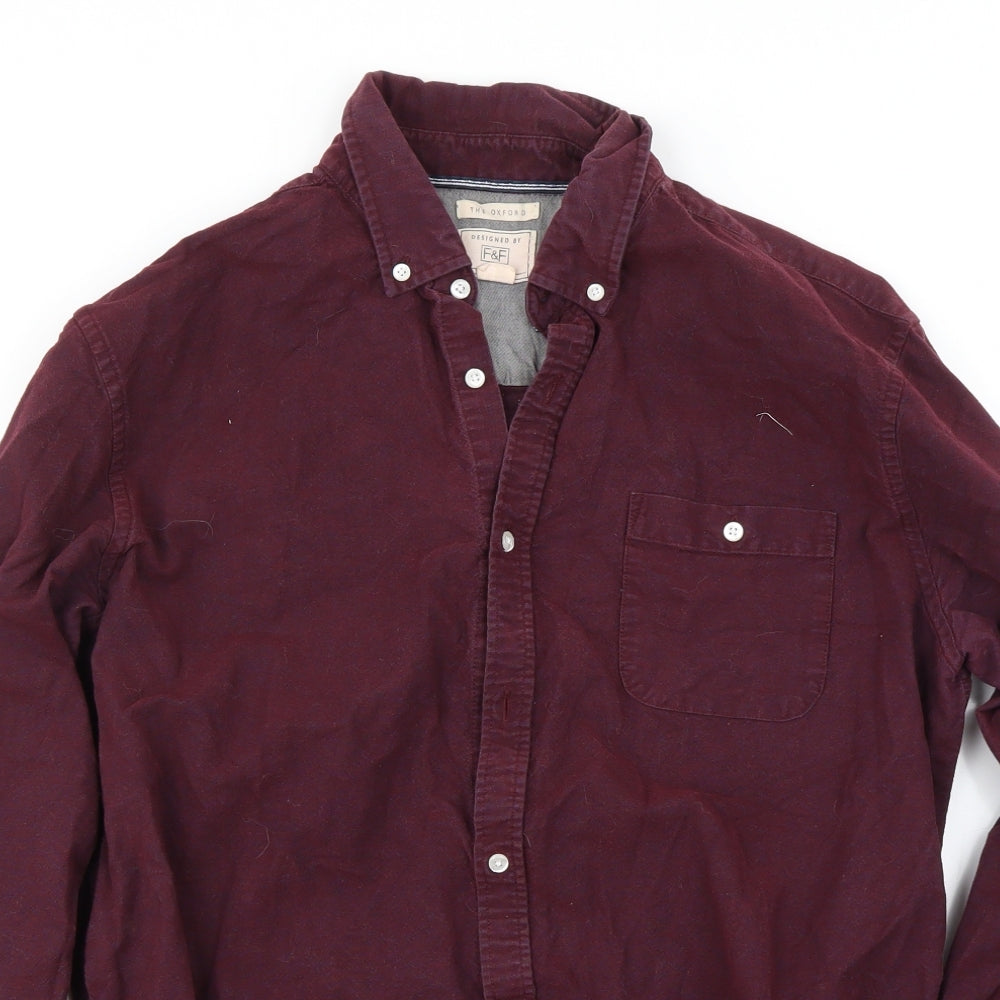 F&F Mens Red    Button-Up Size L