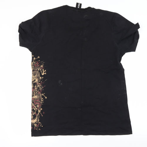 Criminal Damage Mens Black    T-Shirt Size XL