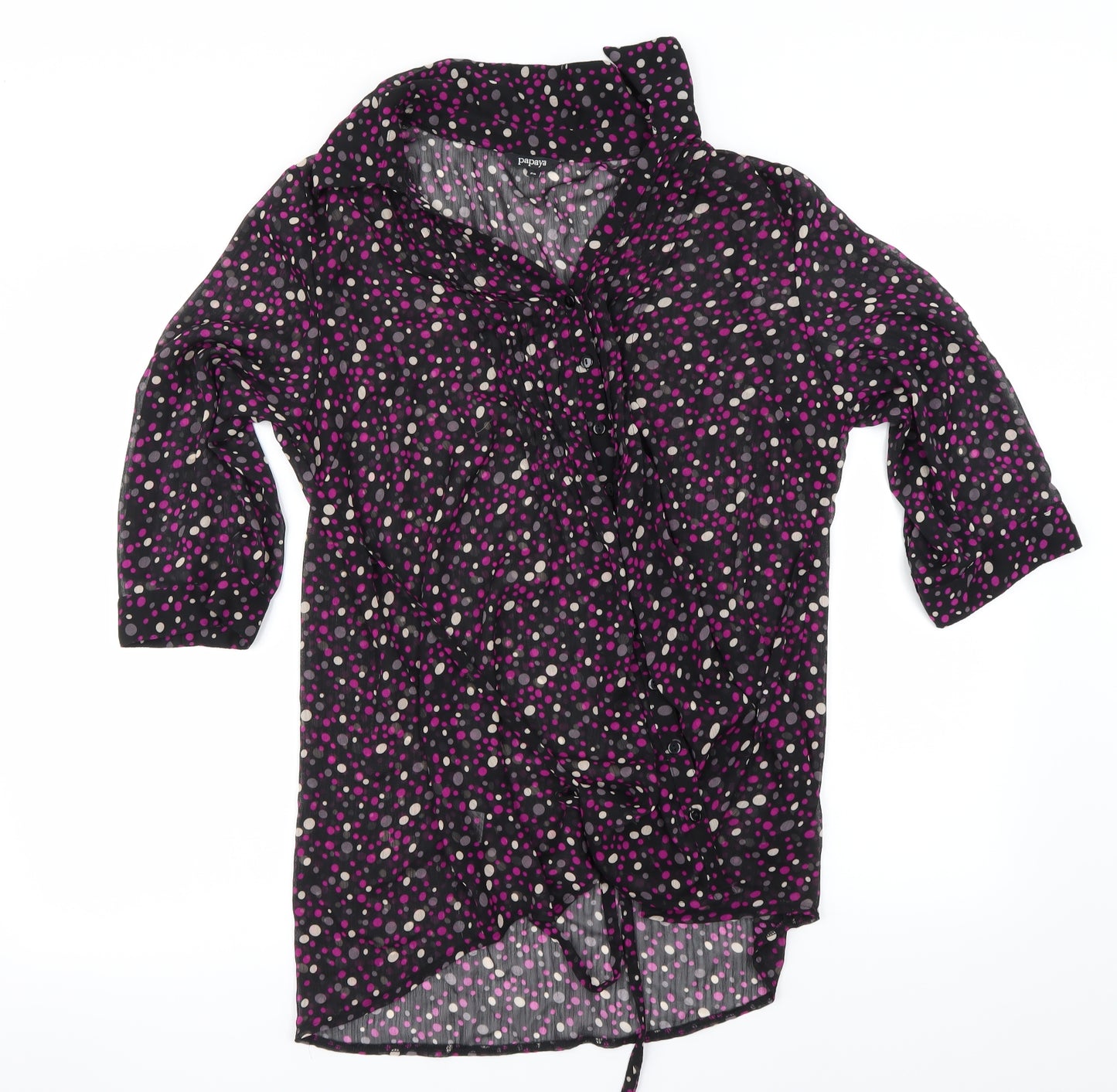 Papaya Womens Black Polka Dot  Basic Blouse Size 20