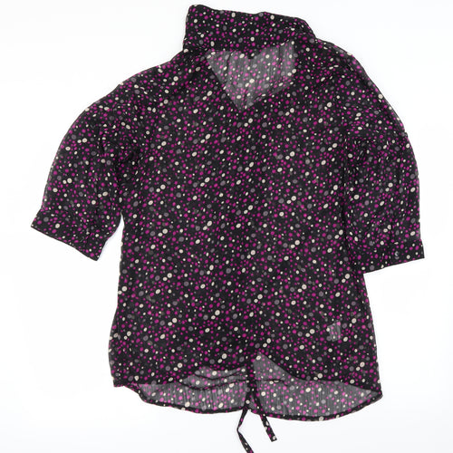 Papaya Womens Black Polka Dot  Basic Blouse Size 20
