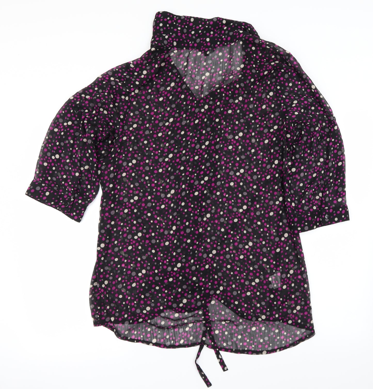 Papaya Womens Black Polka Dot  Basic Blouse Size 20