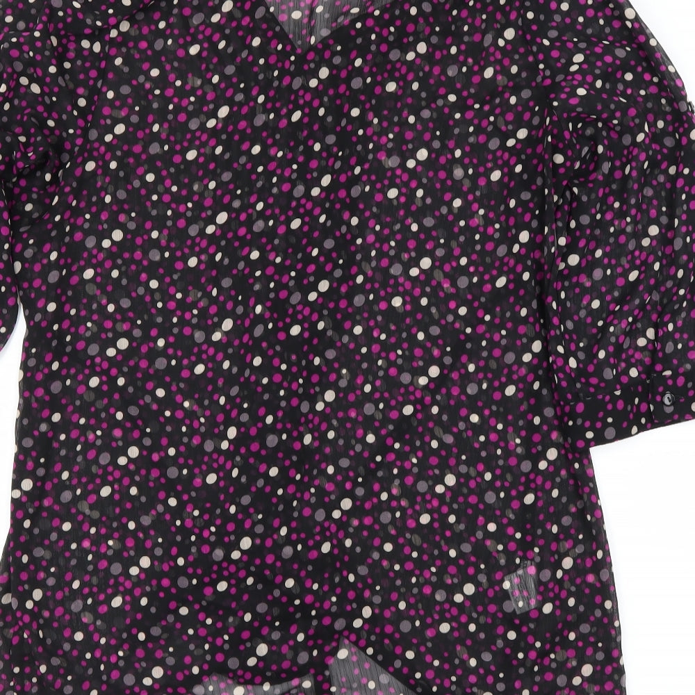Papaya Womens Black Polka Dot  Basic Blouse Size 20