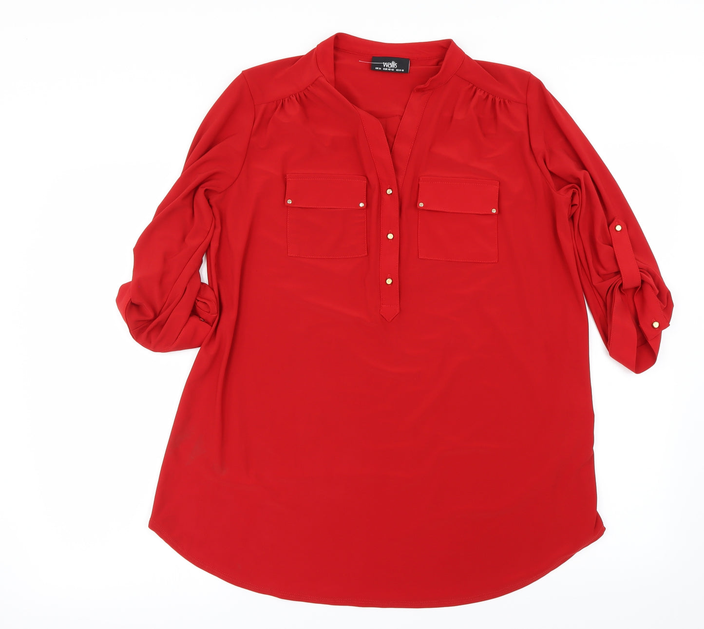 Wallis Womens Red   Basic Button-Up Size M