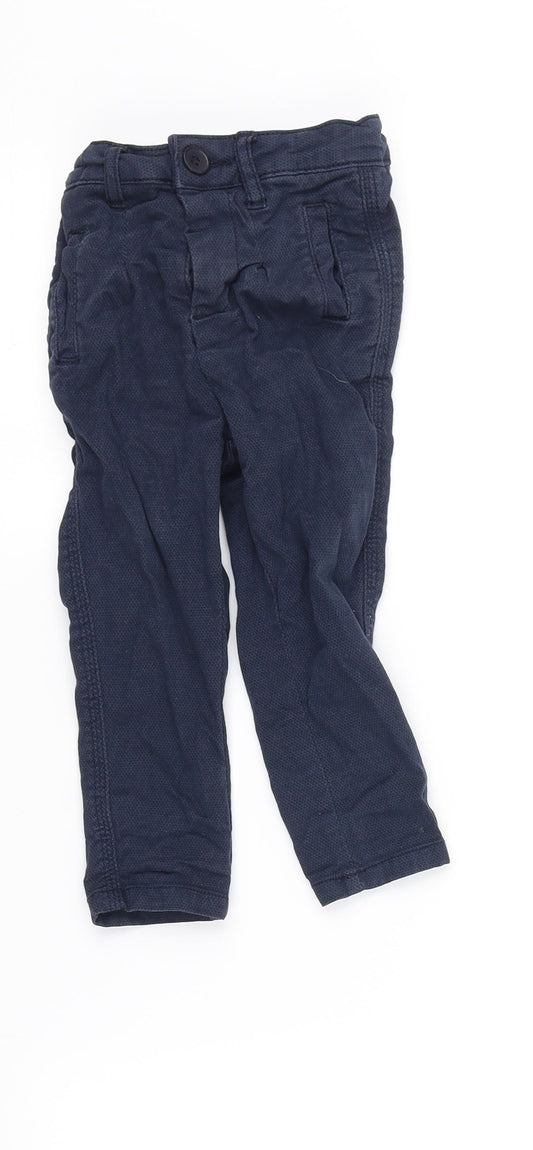 Front view of George boys’ blue windbreaker trousers, size 2, years