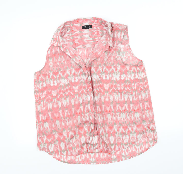 Episode Womens Red Basic Button-Up Size L