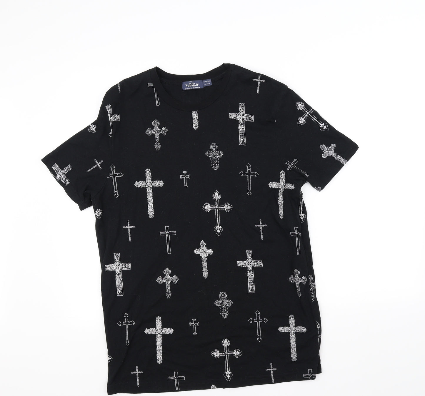 Topman Mens Black    T-Shirt Size M