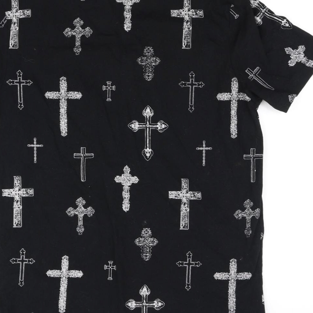 Topman Mens Black    T-Shirt Size M