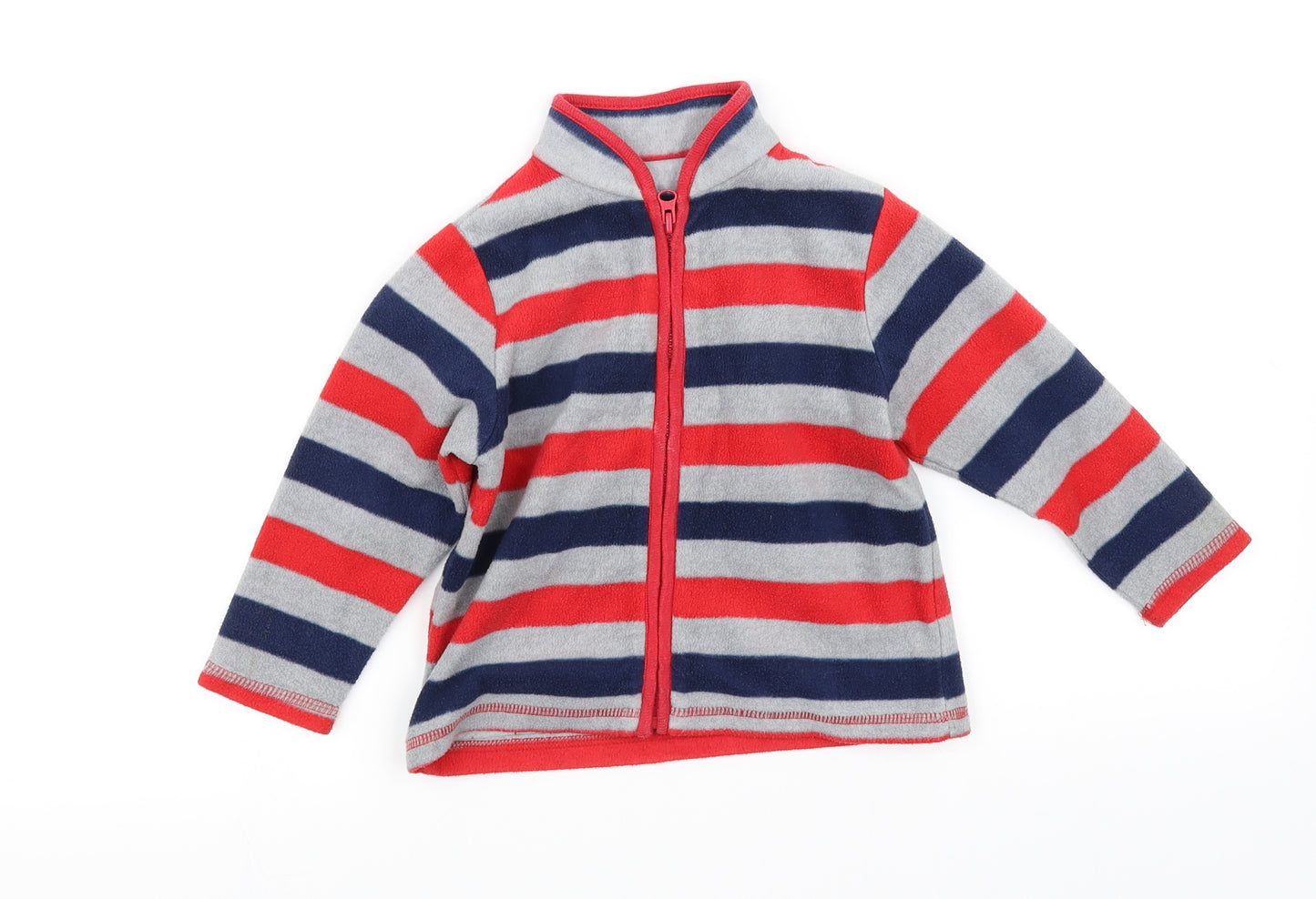 pre worn Boys Red Striped  Jacket  Size 2 Years