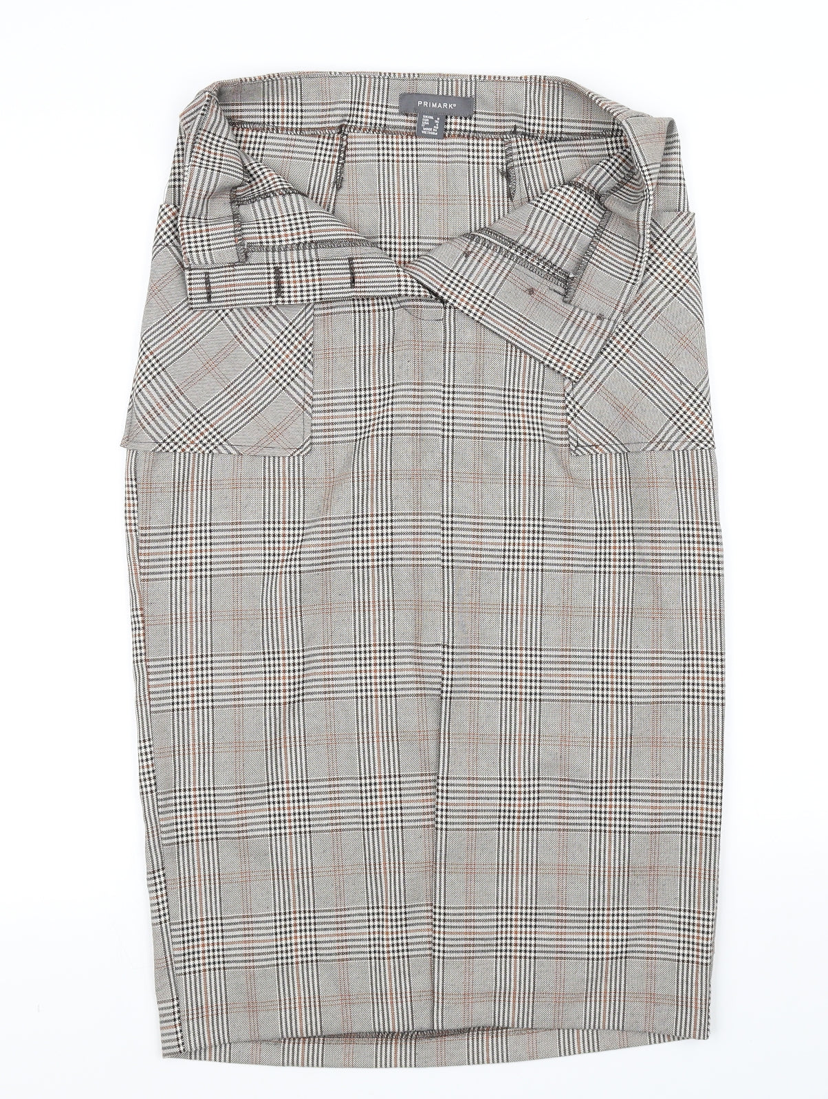 Primark Womens Grey Check  Flare Skirt Size 8