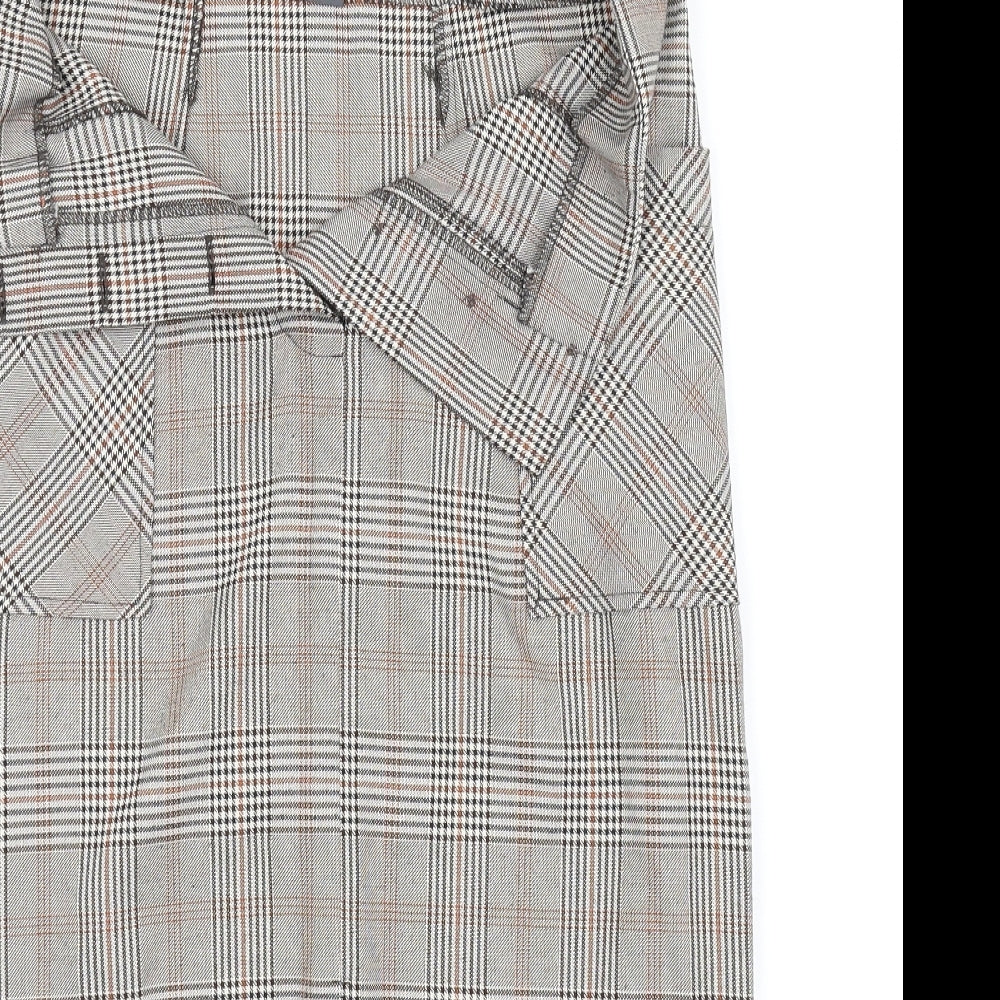 Primark Womens Grey Check  Flare Skirt Size 8