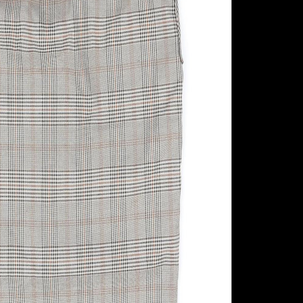 Primark Womens Grey Check  Flare Skirt Size 8