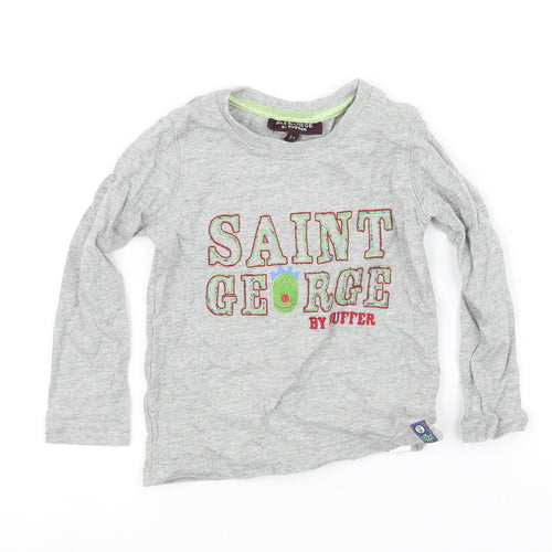 pre worn Girls Grey   Basic T-Shirt Size 2-3 Years
