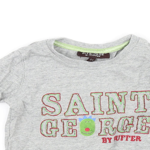 pre worn Girls Grey   Basic T-Shirt Size 2-3 Years