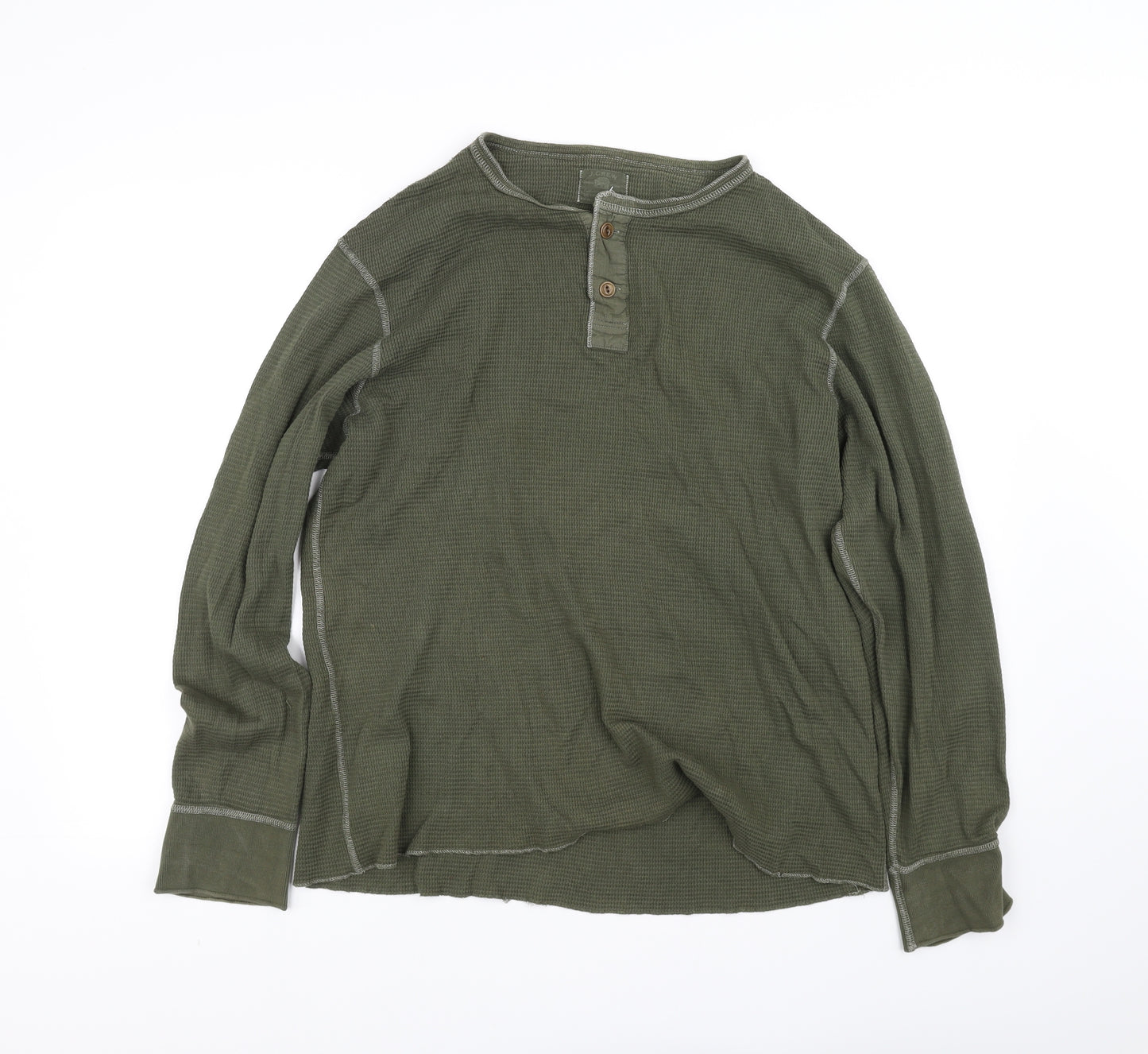 Pre Worn Mens Green   Henley Jumper Size XL