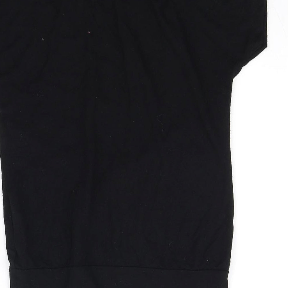 heart  Girls Black   Basic T-Shirt Size 7-8 Years