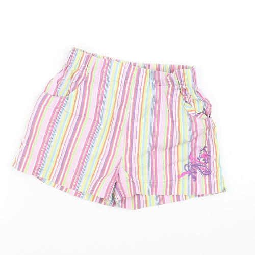 pre worn Girls White Pinstripe  Cut-Off Shorts Size 7 Years