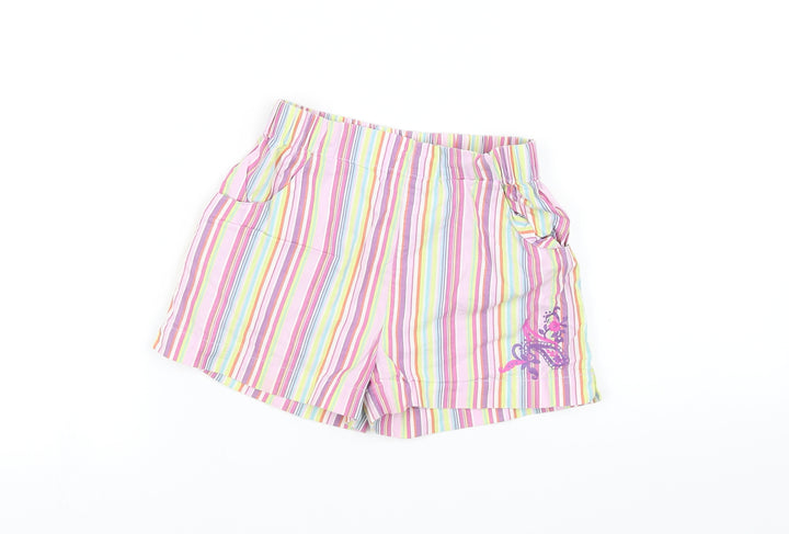 pre worn Girls White Pinstripe  Cut-Off Shorts Size 7 Years