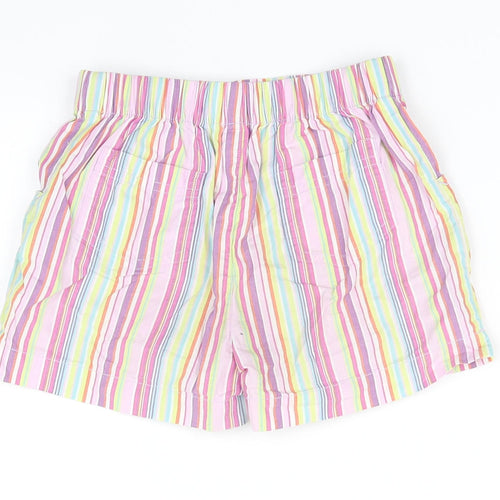 pre worn Girls White Pinstripe  Cut-Off Shorts Size 7 Years