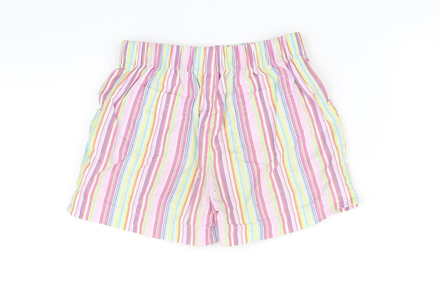 pre worn Girls White Pinstripe  Cut-Off Shorts Size 7 Years