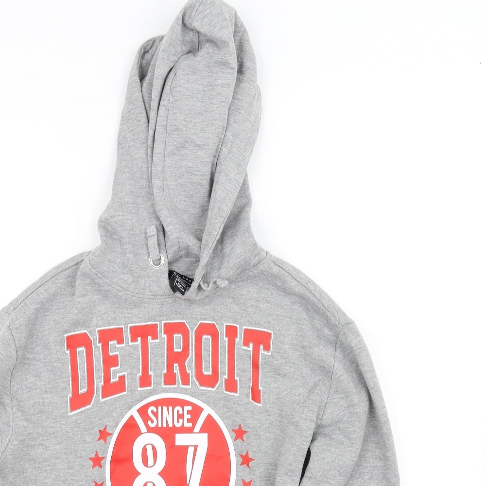detriot Girls Grey   Pullover Hoodie Size 12 Years